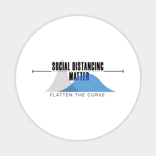 Flatten the curve with social distancing Magnet